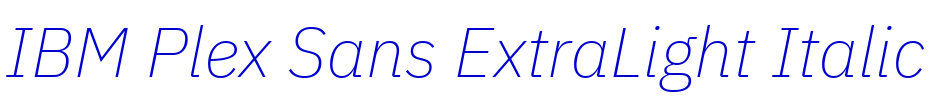 IBM Plex Sans ExtraLight Italic шрифт